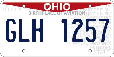 OH license plate GLH1257