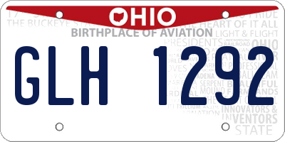 OH license plate GLH1292