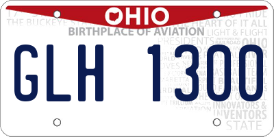 OH license plate GLH1300