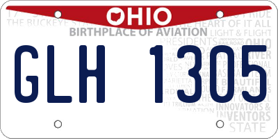 OH license plate GLH1305