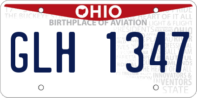 OH license plate GLH1347