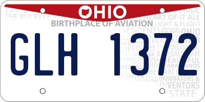 OH license plate GLH1372