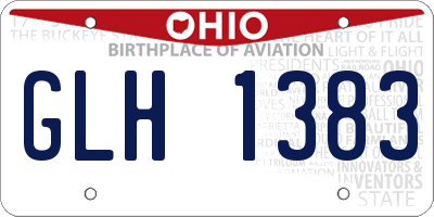OH license plate GLH1383