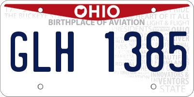 OH license plate GLH1385