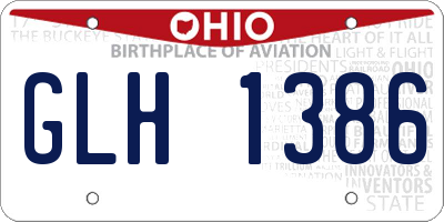 OH license plate GLH1386