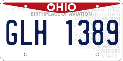 OH license plate GLH1389