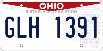 OH license plate GLH1391