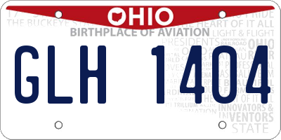 OH license plate GLH1404