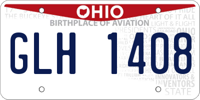 OH license plate GLH1408