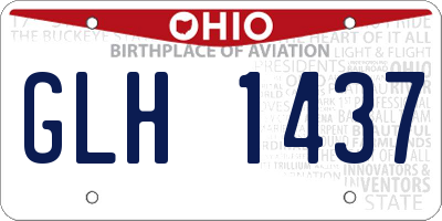 OH license plate GLH1437
