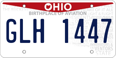 OH license plate GLH1447