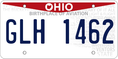 OH license plate GLH1462