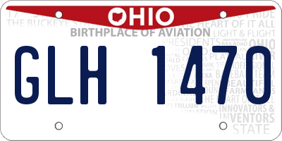 OH license plate GLH1470