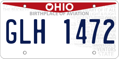 OH license plate GLH1472
