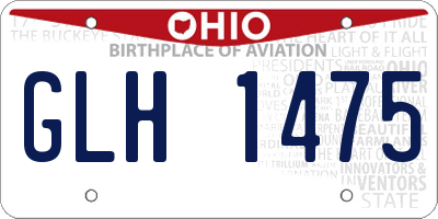 OH license plate GLH1475