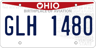 OH license plate GLH1480