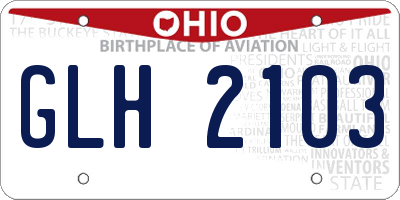 OH license plate GLH2103