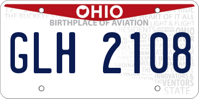 OH license plate GLH2108
