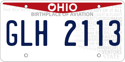 OH license plate GLH2113