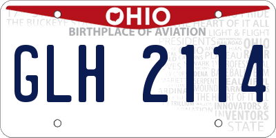 OH license plate GLH2114