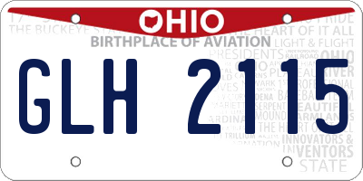 OH license plate GLH2115