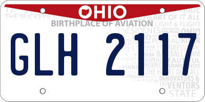 OH license plate GLH2117