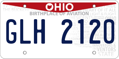 OH license plate GLH2120