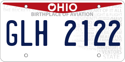 OH license plate GLH2122