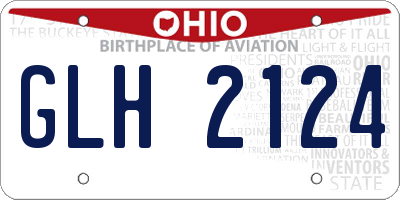 OH license plate GLH2124
