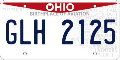 OH license plate GLH2125