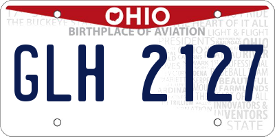 OH license plate GLH2127