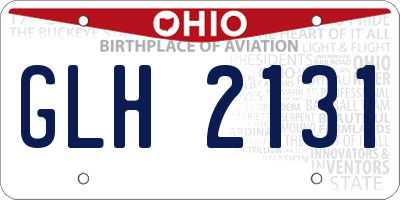 OH license plate GLH2131