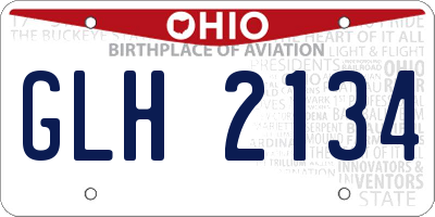 OH license plate GLH2134