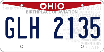 OH license plate GLH2135