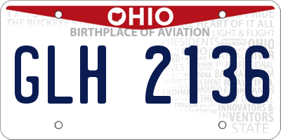 OH license plate GLH2136