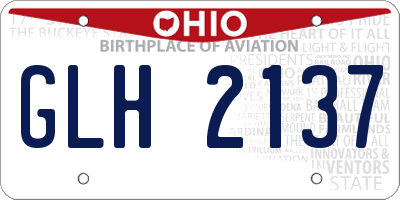 OH license plate GLH2137