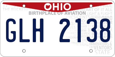 OH license plate GLH2138