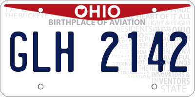 OH license plate GLH2142