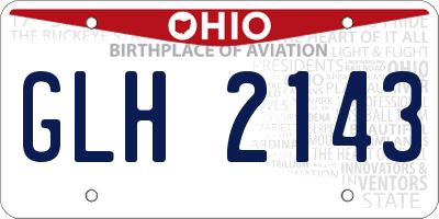OH license plate GLH2143