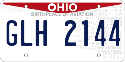 OH license plate GLH2144