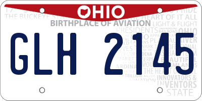 OH license plate GLH2145
