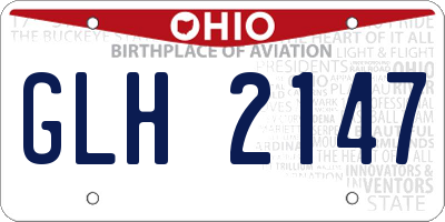 OH license plate GLH2147