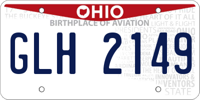OH license plate GLH2149