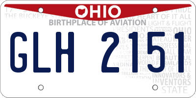 OH license plate GLH2151