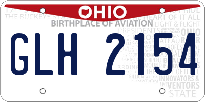 OH license plate GLH2154
