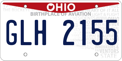 OH license plate GLH2155