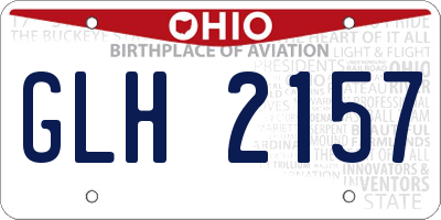 OH license plate GLH2157