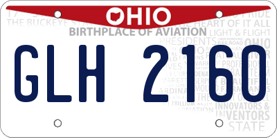 OH license plate GLH2160