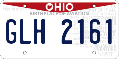 OH license plate GLH2161
