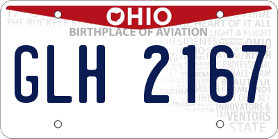 OH license plate GLH2167
